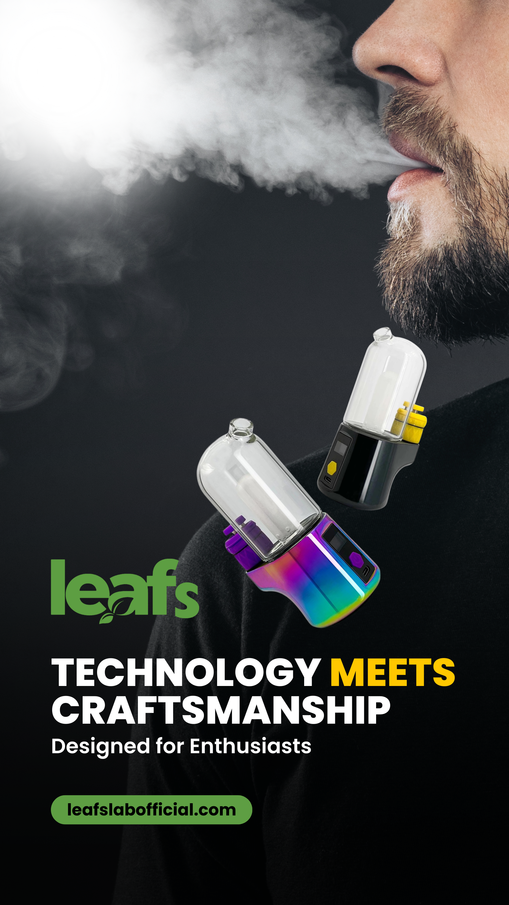 LEAFS Pro Portable Electric Dabbing Rig with Adjustable Temperature and LED Display - BLACK, TEAL AND RAINBOW